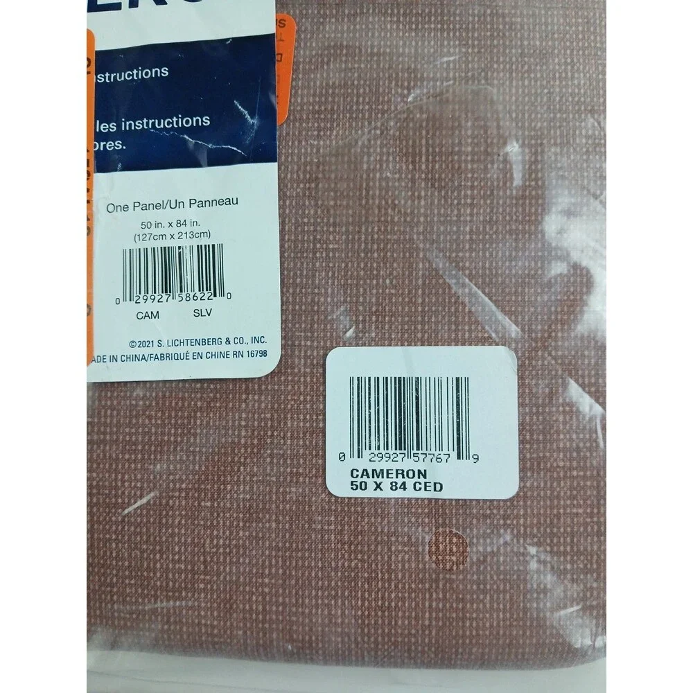 NEW Sun Zero One Panel Tab Top Curtain 'Cedar Brown' 50